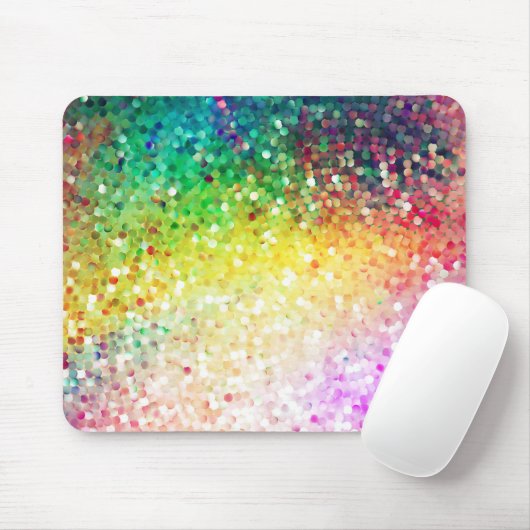 Colorful Pastel Tones Retro Glitter Muismat (Met muis)