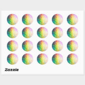 Colorful Pastel Tones Retro Glitter Ronde Sticker (Vel)