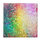 Colorful Pastel Tones Retro Glitter Tegeltje (Voorkant)