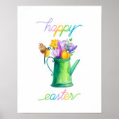 Colorful Pastel Waterverf Happy Easter Poster (Voorkant)