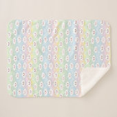 Colorful Pastel Waves Kawaii Emoji Clouds Pattern Sherpa Deken (Voorkant (horizontaal))