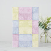 Colorful Pastels Patchwork Briefpapier (Staand voorkant)