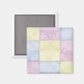 Colorful Pastels Patchwork Magneet (Voorkant / Achterkant)