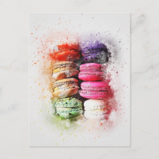 Colorful Pastry Cake Macaroon Abstract Briefkaart (Voorkant)