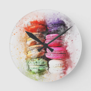 Colorful Pastry Cake Macaroon Abstract Ronde Klok