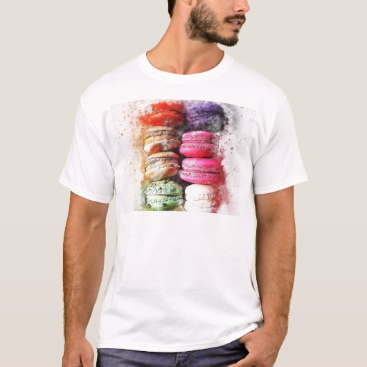 Colorful Pastry Cake Macaroon Abstract T-shirt (Voorkant)