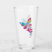 Colorful Patchwork Butterflies Drink glas (Achterkant)