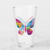 Colorful Patchwork Butterflies Drink glas (Voorkant)