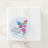 Colorful Patchwork Butterflies Favor Kaart Bedankjes Labels (In situ)