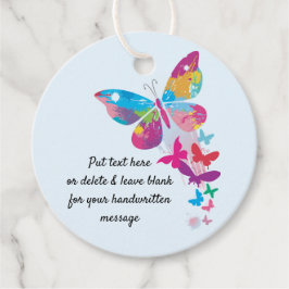 Colorful Patchwork Butterflies Favor Kaart Bedankjes Labels