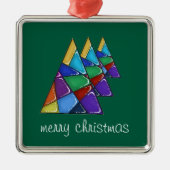 Colorful Patchwork Christmas Tree Ornament  (Voorkant)