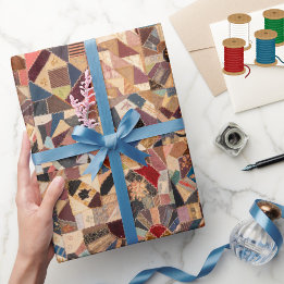 Colorful  Patchwork Crazy Quilt Pattern Cadeaupapier