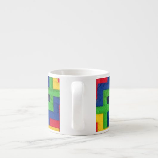 Colorful Patchwork Design Espresso Coffee Mok (Achterkant)