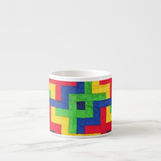 Colorful Patchwork Design Espresso Coffee Mok (Voorkant)