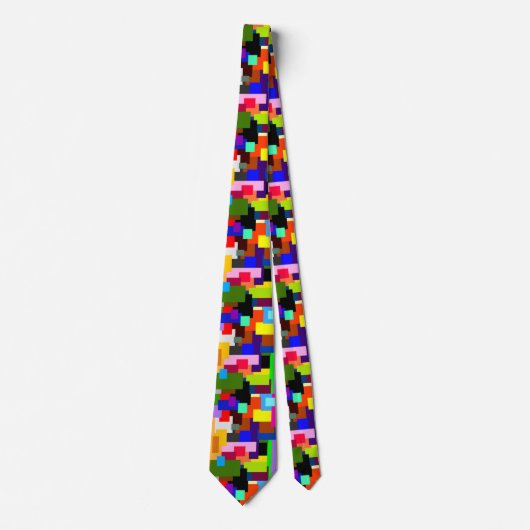 Colorful Patchwork Layers Modern Abstract Stropdas (Voorkant)