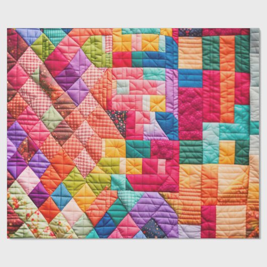 Colorful Patchwork Quilt Cadeaupapier (Vlak)