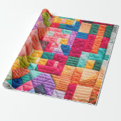Colorful Patchwork Quilt Cadeaupapier (Uitgerold)