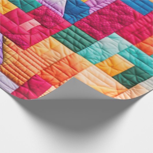 Colorful Patchwork Quilt Cadeaupapier (Hoek)