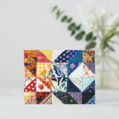 Colorful Patchwork Quilt Crafter's Postcard Briefkaart (Staand voorkant)