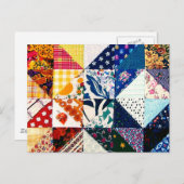 Colorful Patchwork Quilt Crafter's Postcard Briefkaart (Voorkant / Achterkant)