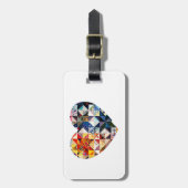 Colorful Patchwork Quilt Heart Bagagelabel (Voorkant verticaal)