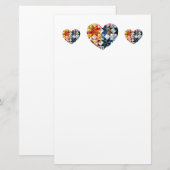Colorful Patchwork Quilt Heart Briefpapier (Voorkant / Achterkant)
