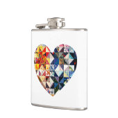 Colorful Patchwork Quilt Heart Heupfles (Links)