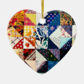 Colorful Patchwork Quilt Heart Keramisch Ornament (Voorkant)