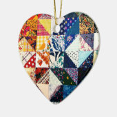 Colorful Patchwork Quilt Heart Keramisch Ornament (Links)