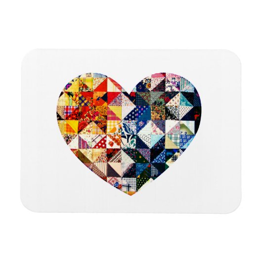Colorful Patchwork Quilt Heart Magneet (Horizontaal)