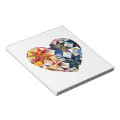 Colorful Patchwork Quilt Heart Notitieblok (Schuin)