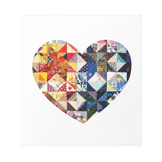 Colorful Patchwork Quilt Heart Notitieblok (Voorkant)