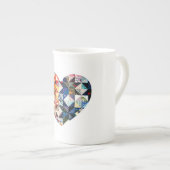Colorful Patchwork Quilt Heart Porselein Kop (Voorkant rechts)