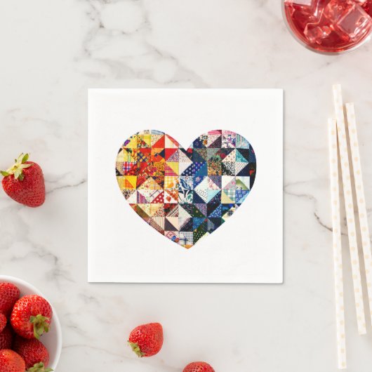 Colorful Patchwork Quilt Heart Servet (Insitu)