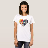 Colorful Patchwork Quilt Heart T-shirt (Voorkant volledig)