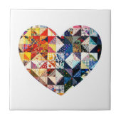 Colorful Patchwork Quilt Heart Tegeltje (Voorkant)