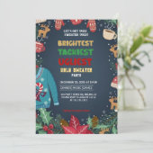 Colorful Patchwork Ugly Sweater Holiday Party Kaart (Staand voorkant)