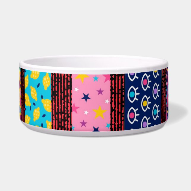 Colorful Patchwork Voerbakje (Voorkant)