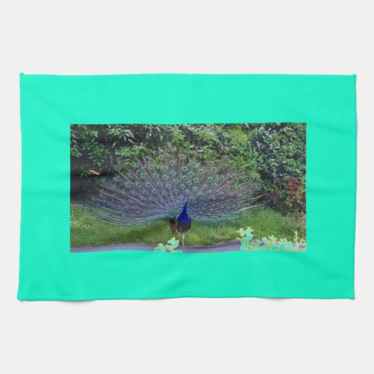 Colorful Pattern Bird Peacock Art Indian Destiny Theedoek (Horizontaal)