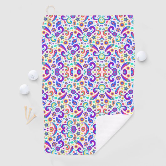 Colorful pattern design on two towels golfhanddoek (Insitu)