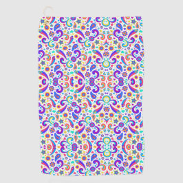 Colorful pattern design on two towels golfhanddoek