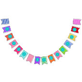 Colorful Pattern Happy Birthday Vlaggetjes (Alle)