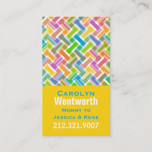Colorful Pattern mamma Networking Card Contactkaartje (Voorkant)