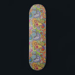Colorful Pattern Skateboard<br><div class="desc">Een  retrokleurrijk boho paisley patroon royal blue and black skateboard. Cute en whimsical.</div>