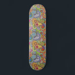 Colorful Pattern Skateboard<br><div class="desc">Een  retrokleurrijk boho paisley patroon royal blue and black skateboard. Cute en whimsical.</div>