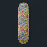 Colorful Pattern Skateboard<br><div class="desc">Een retrokleurrijk boho paisley patroon royal blue and black skateboard. Cute en whimsical.</div>