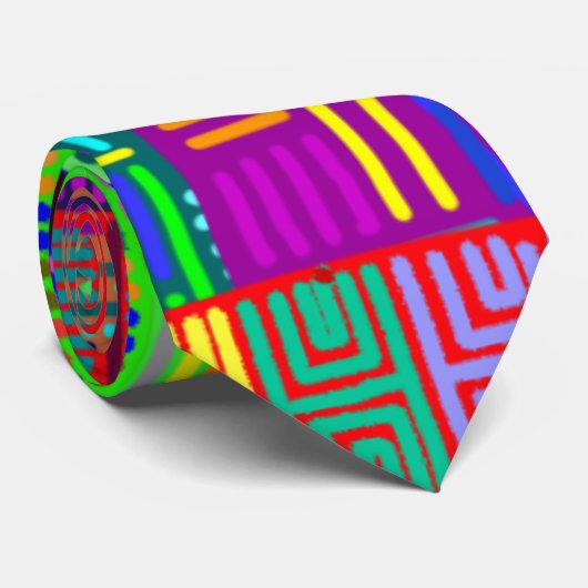 Colorful Pattern Stropdas  (Opgerold)