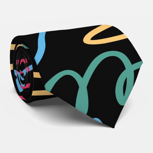 Colorful Pattern Stropdas (Opgerold)