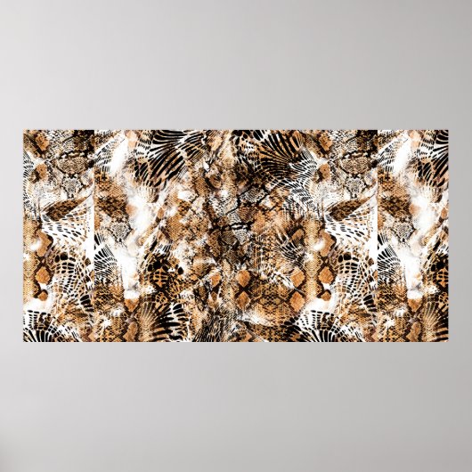 Colorful Pattern Study, Leopard, Zebra, Camouflage Poster (Voorkant)