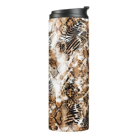 Colorful Pattern Study, Leopard, Zebra, Camouflage Thermosbeker (Gedraaid links)